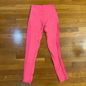 Booty By Brabants Croco Skin Seamless Leggings in Pink with Mesh - One Size